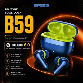 [1K BICHTRAMVIP X SPEED] Tai nghe bass B59 speed âm thanh tws sống động BlueTooth 6.0 . pin24 giờ kết hợp ổ sạc khi đầy Bảo hành 12 tháng