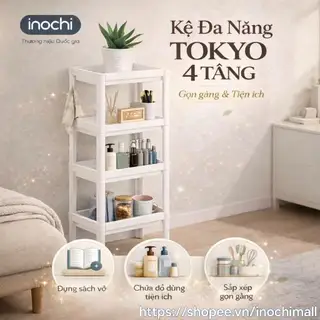 Kệ đa năng chia 2/3/4 tầng Inochi đựng mỹ phẩm thông minh. đựng đồ dùng nhà bếp -4 tầng KET4T