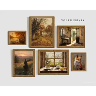 (#6) Bộ 6 Tranh Canvas treo tường in cổ điển Châu Âu Vintage trang trí nhà cửa tại Xưởng tranh Nam Việt Decor 5T
