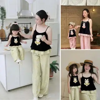 Set bộ 2 dây mẹ bé, set đồ trung thu bé gái, set áo dây babydoll mẹ bé MB10-26